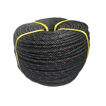 Black PE rope with red dot