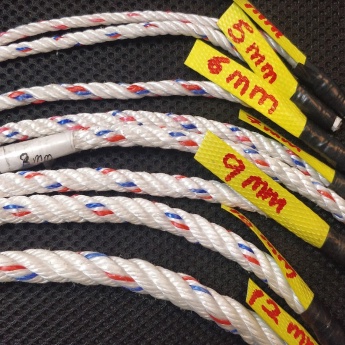 different sizes of pp rope